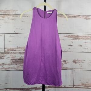 Helmut Lang Mere Silk Top Sleeveless Side Slit Purple Size XS